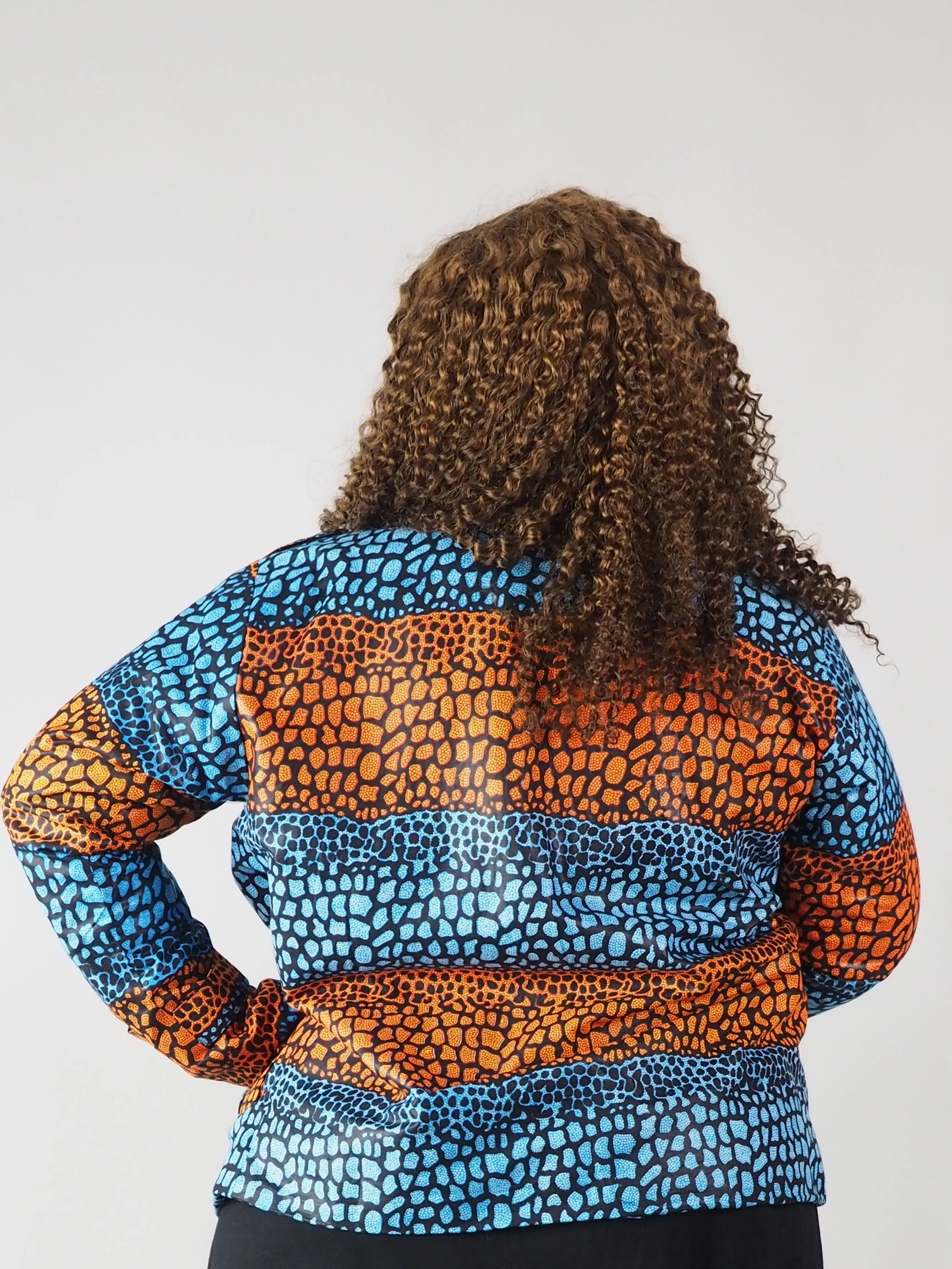 AFRICAN PRINT LADIES' MAHENA FLEECE LINED COAT