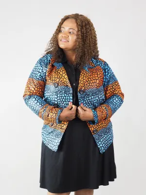 AFRICAN PRINT LADIES' MAHENA FLEECE LINED COAT