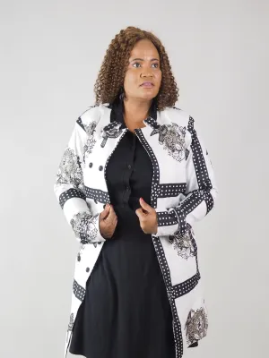 AFRICAN PRINT LADIES MOLLY FLEECE LINED COAT
