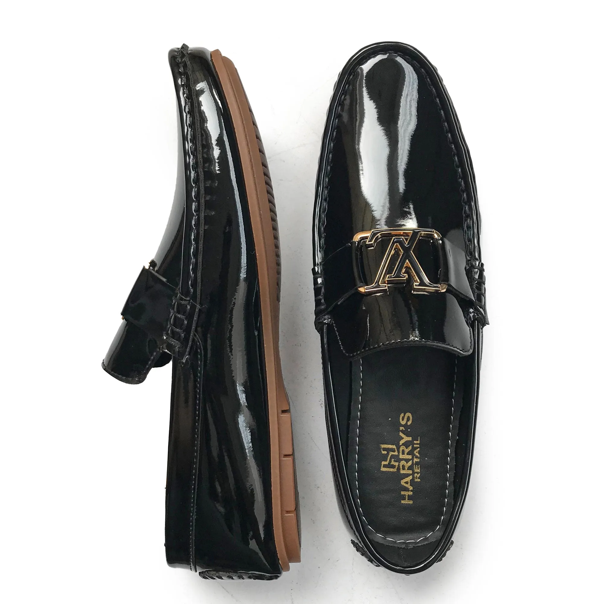DL - L-V SHINY BLACK LOAFFERS