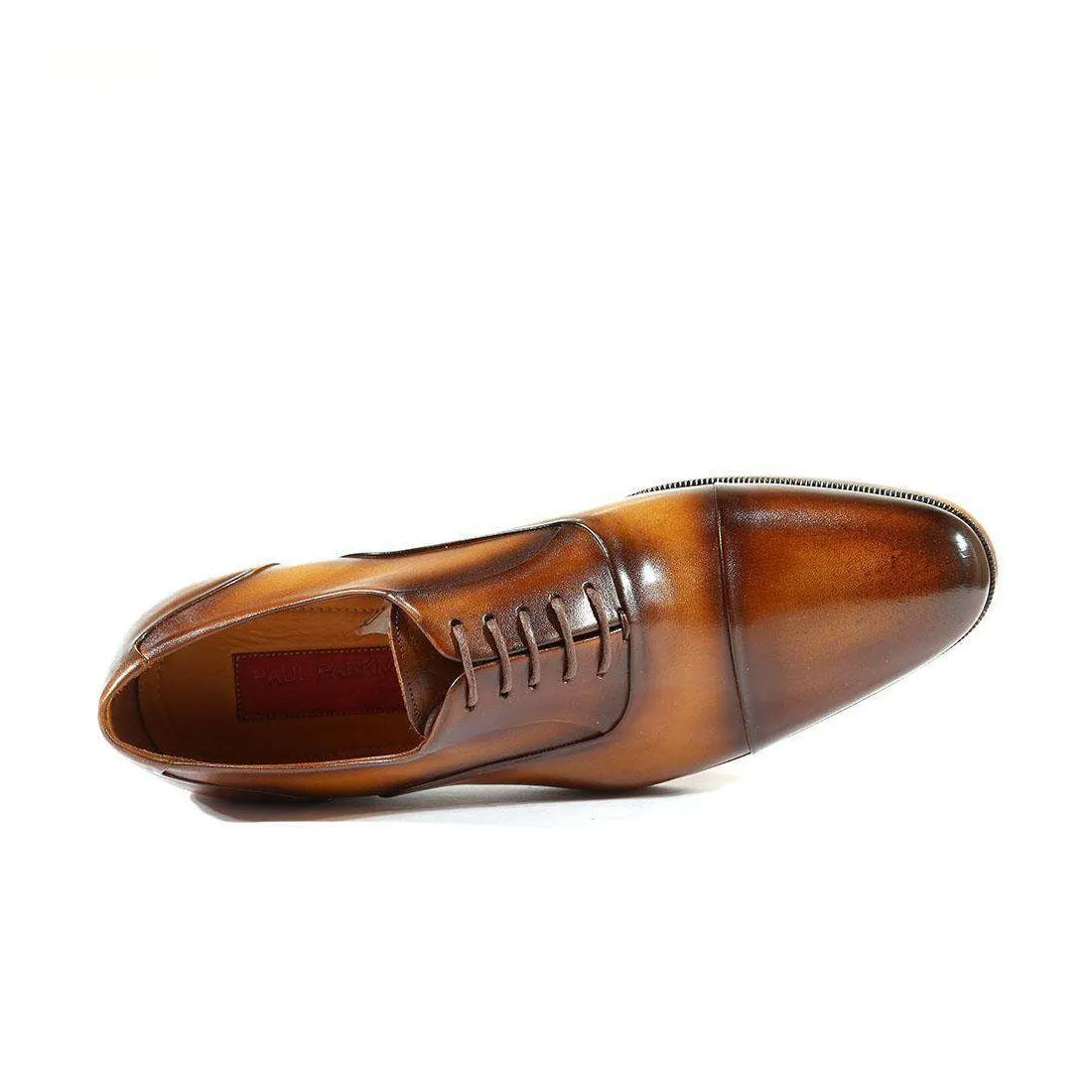 Paul Parkman Handmade Designer Shoes Handmade Men's Designer Shoes Captoe Hand-Painted Brown Oxfords (PM1023)