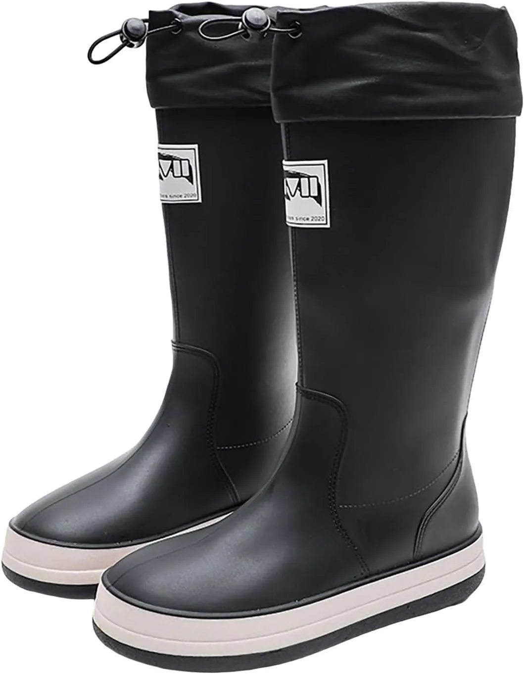 Rain Boots Women Tall Waterproof Mens Grounded Footwear Lace Up Fall Booties 2024 Low Heel Slip On Barefoot Shoes Women's Ankle Rain Boots Rubber Fishing Deck