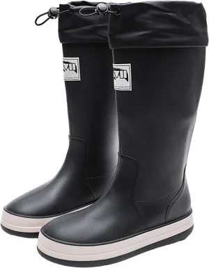 Rain Boots Women Tall Waterproof Mens Grounded Footwear Lace Up Fall Booties 2024 Low Heel Slip On Barefoot Shoes Women's Ankle Rain Boots Rubber Fishing Deck